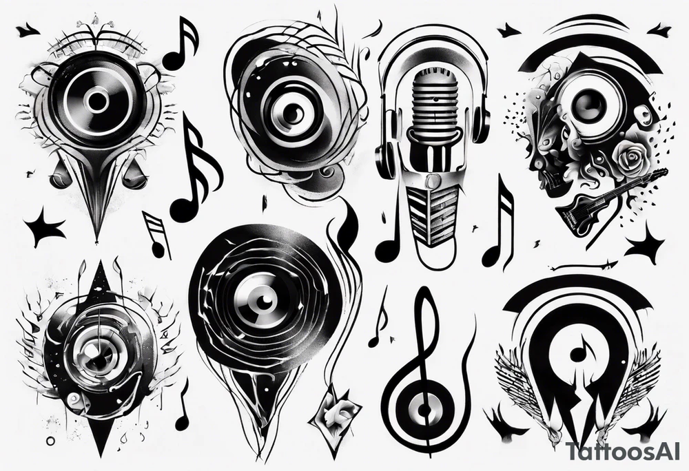 music sound tattoo idea