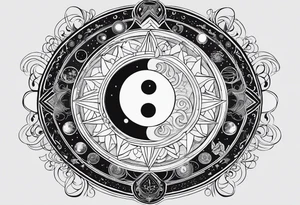 Astrology, Natal Chart, Cancer sign symbolic, vision, yin yang, the moon, the sun, Uranus, Pluto, spiritual, third eye, mystical, Zen, armband tattoo idea