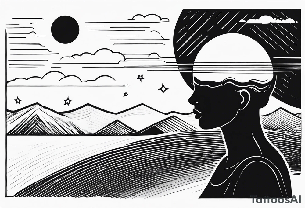 staring at the sun tattoo idea