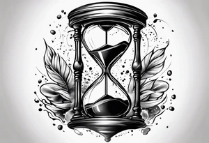 Tattoo signifying making time count. Broken wristwatch sand flying around hourglass tattoo idea