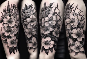 dagger cherry blossom tattoo idea