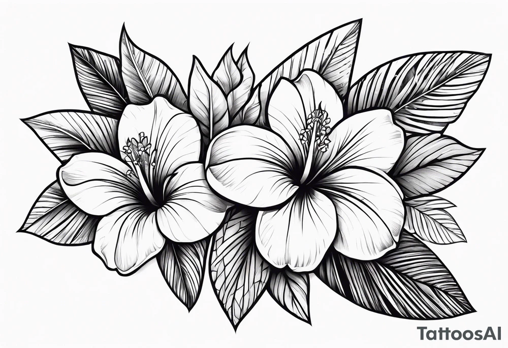 hawaiian flower tattoo idea