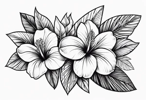 hawaiian flower tattoo idea