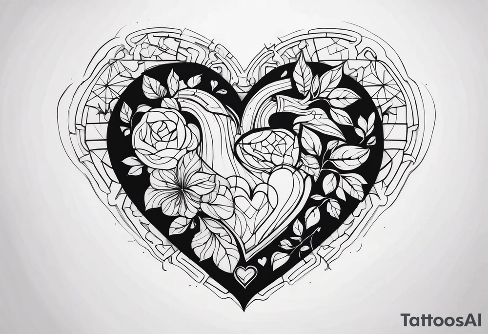 Puzzle pieces, a heart shape tattoo idea