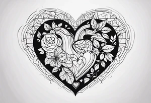 Puzzle pieces, a heart shape tattoo idea