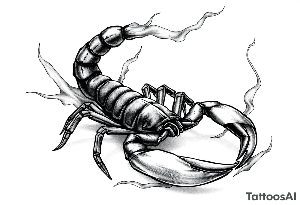 scorpion in flammes tattoo idea