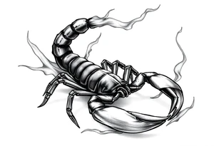 scorpion in flammes tattoo idea