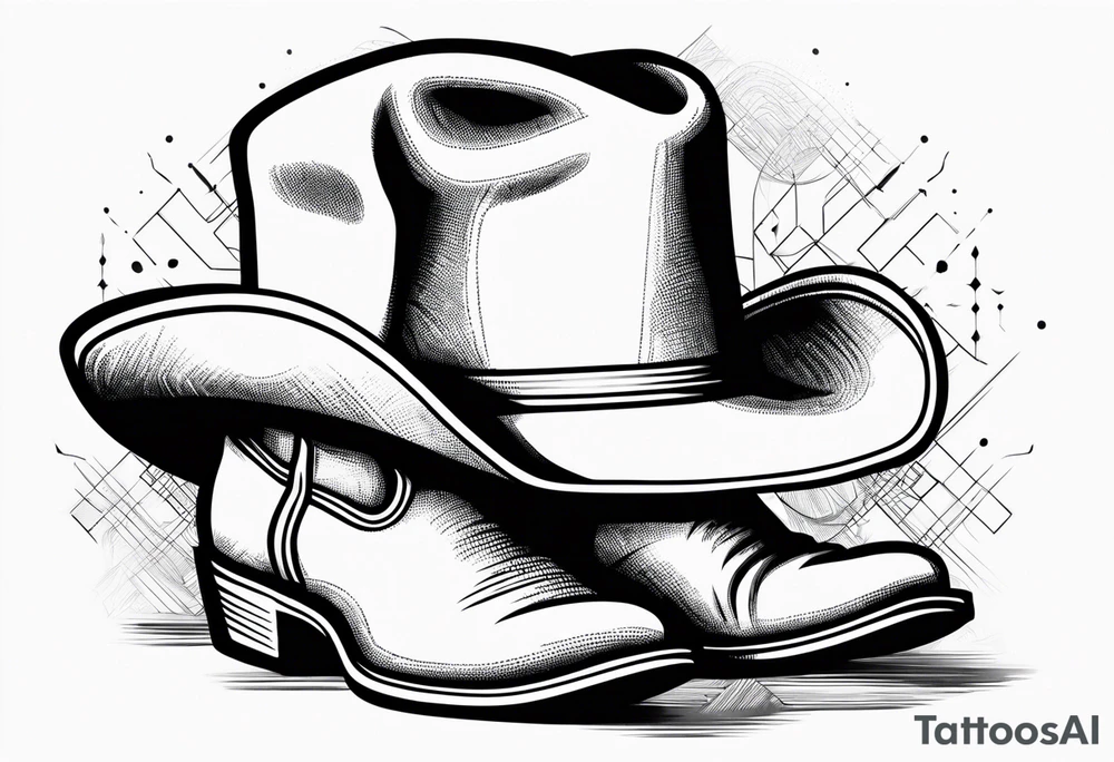 Cowboy boots and hat tattoo idea
