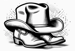 Cowboy boots and hat tattoo idea