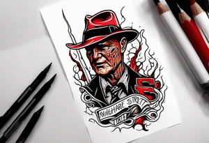 american traditional tattoo of the nightmare on elm street tattoo idea