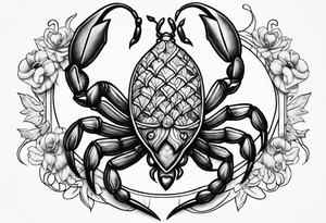 Scorpion with hearts tattoo idea
