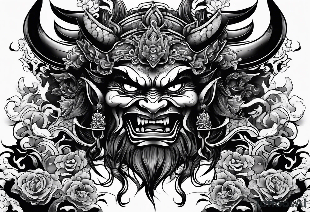 japanese demon tattoo idea