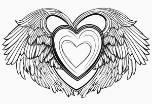 Y2K angel heart with wings tattoo idea