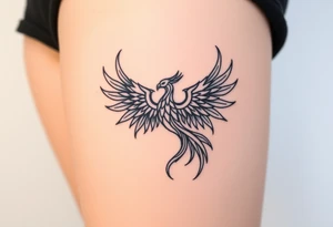 geometric phoenix tattoo idea