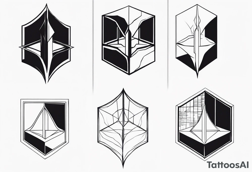 Tesseract in shape of dark tower tattoo idea