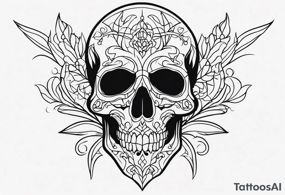 Mysterious Skull tattoo idea