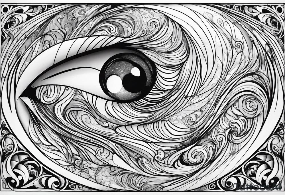 Swirling whirling black ink, sleeve tattoo idea