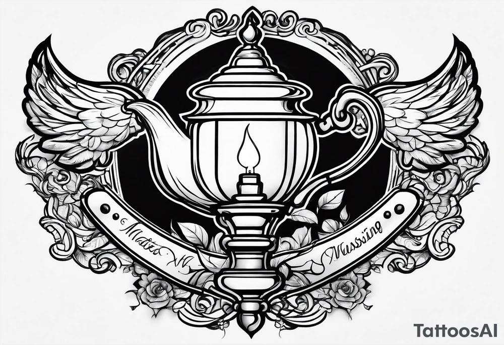 Lamp of nursing tattoo idea