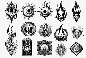 speaker flame tattoo idea