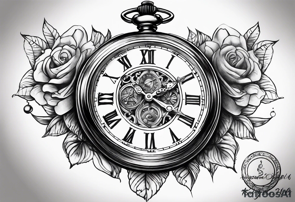Pocketwatch faded tattoo idea
