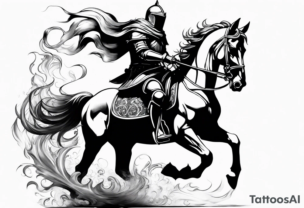 Knight with smoke tattoo idea