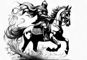 Knight with smoke tattoo idea