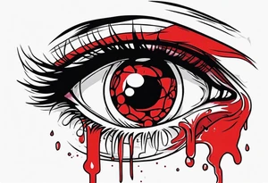Bloody tear flow to down from eye sleeve tattoo tattoo idea