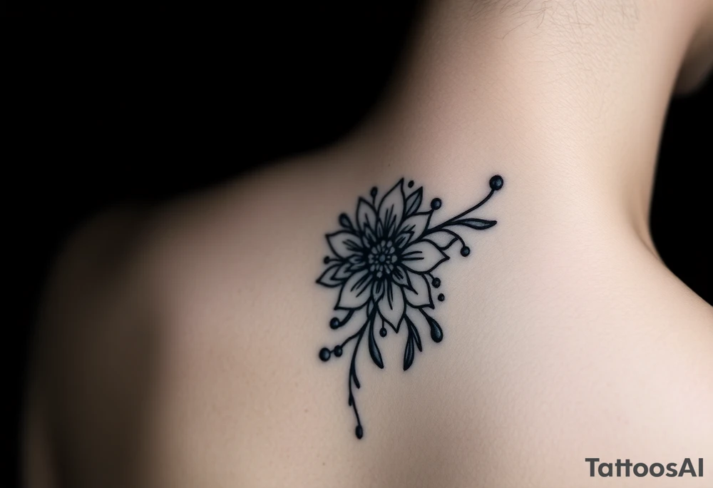 Henna tattoo on wrist with sparkle flower tattoo idea