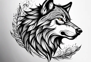 Howling wolf tattoo idea
