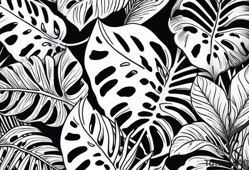 monstera tattoo idea