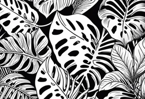 monstera tattoo idea