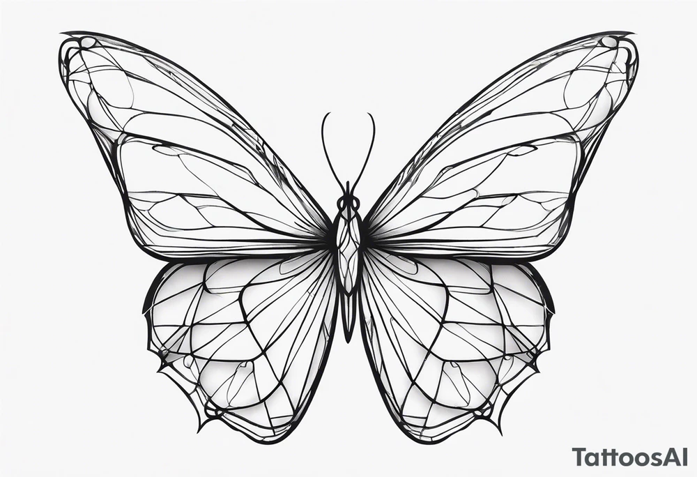 butterfly wings made out of glass tattoo idea