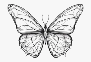 butterfly wings made out of glass tattoo idea