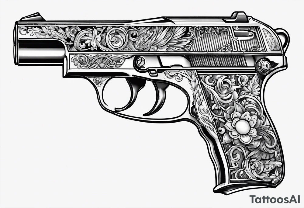 hand gun tattoo idea