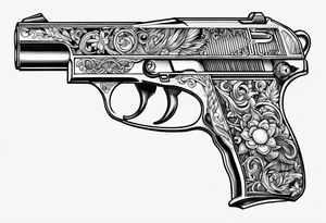 hand gun tattoo idea
