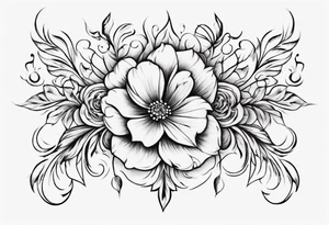 Black and white floral and ornamental style tattoo which will wrap around ankle horizontally which is larger in the centre tattoo idea