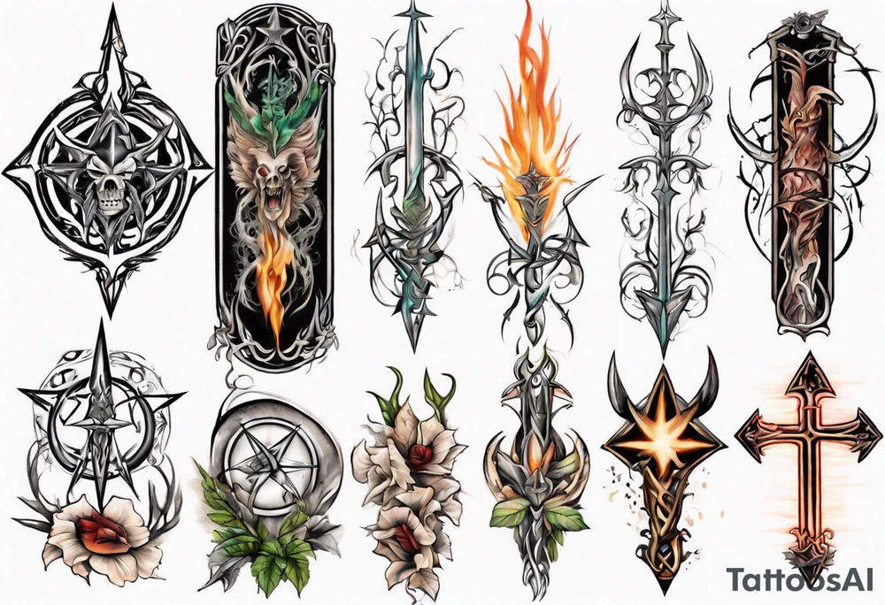 pagan vertical tattoo idea