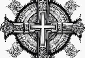 Humble wisdom caring cross detailed tattoo idea