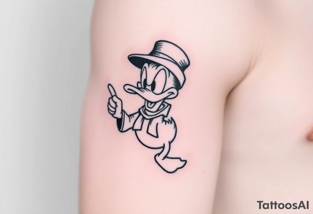 Scrooge McDuck, no luck all hustler tattoo idea
