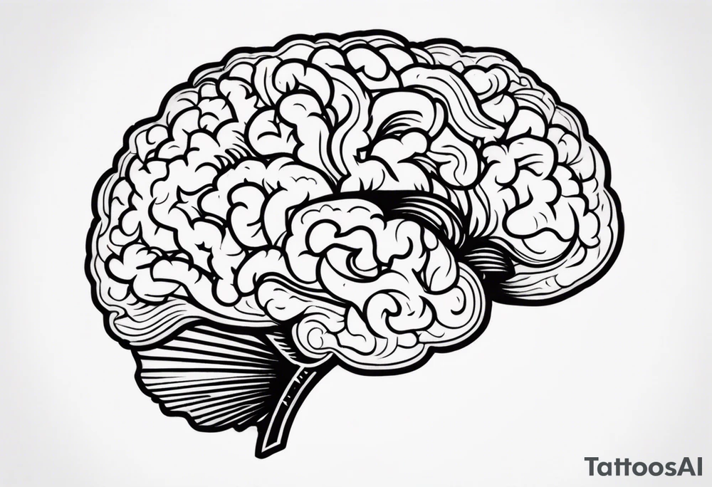 depressed brain tattoo idea