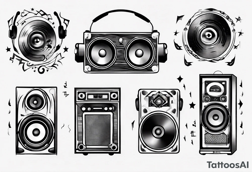 speaker music dj tattoo idea