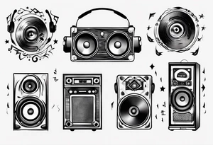 speaker music dj tattoo idea