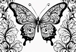 Name 
Mascarenas with vines of leaves and butterfly tattoo idea