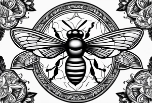 a bee inside of a emblem, like a family blazon
a bit classy and emblematic tattoo idea