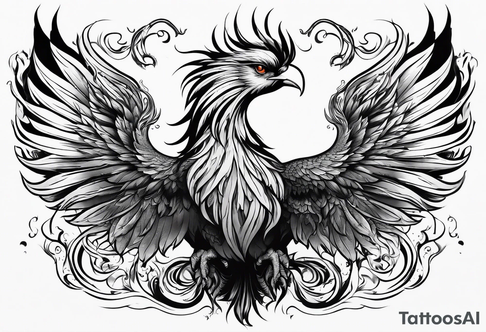 Phoenix rising from ashes tattoo idea