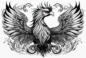 Phoenix rising from ashes tattoo idea