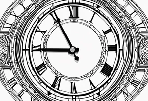 roman numeral clock pointing to the time 10:38am tattoo idea