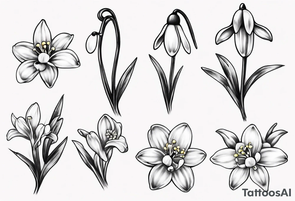 Snowdrop and bow tattoo idea