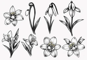 Snowdrop and bow tattoo idea