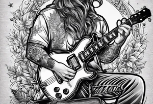 smoking weed, reading a book, playing guitar tattoo idea